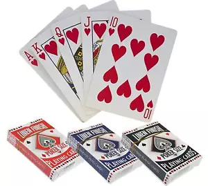 SET OF 2 HIGH QUALITY POKER SIZED PLAYING CARDS LINEN FINISHED CASINO BLACK JACK - Picture 1 of 5