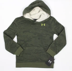 Under Amour Kids Fleece Hoodie Sweatshirt Size 7 Sherpa Lined Hood Digital Camo - Picture 1 of 7