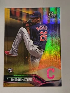 2021 Bowman Platinum Gold #11 Triston McKenzie RC 17/50 - Picture 1 of 3