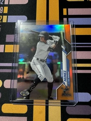 2020 Topps Pro Debut Chrome Orange Foil /25 Nasim Nunez #PDC-31 - Image 1 of 3