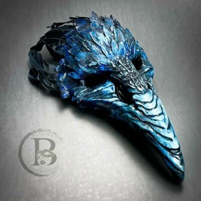 Blue Halloween Skull Mask Animal Raven Steampunk Plague Doctor Long Nose Masquer - Image 1 of 3