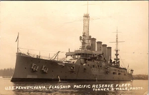 EE. UU. PENNSYLVANIA - FLOTA INSIGNIA DE RESERVA DEL PACÍFICO - POSTAL FOTO REAL 1912 - Imagen 1 de 2