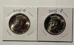 2015 P&D KENNEDY HALF DOLLAR Set (2 COIN SET) Brilliant Uncirculated Quality. - Picture 1 of 5