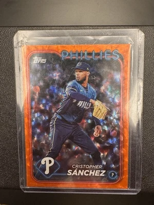 2024 Topps Update Cristopher Sanchez /299 Orange Foil Foilboard US32 Phillies - Image 1 of 2