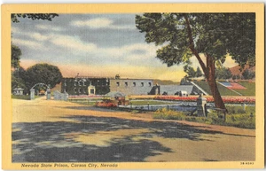 NEVADA STATE PRISON Carson City, Nevada 1940s Linen Vintage Postcard - Imagen 1 de 2