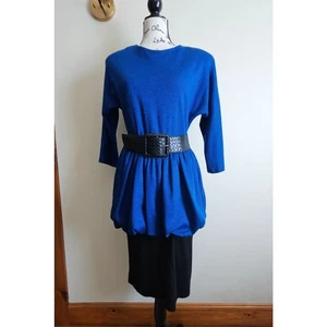 Vintage Dawn Joy Fashions Blasenrock Kleid, schwarz/blau, Gr. 11/12 - Bild 1 von 8