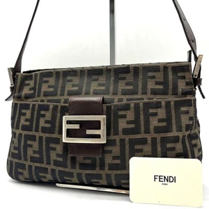 FENDI Mamma Bucket Zucca Schultertasche Nylon Leder Khaki Original - Bild 1 von 24