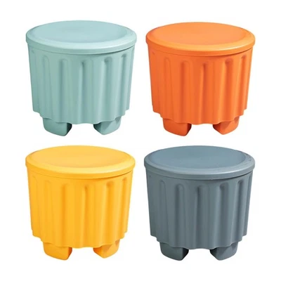 Storage Ottoman with Lid Stackable Foot Rest for Living Room Hallway Bedroom - Image 1 of 2