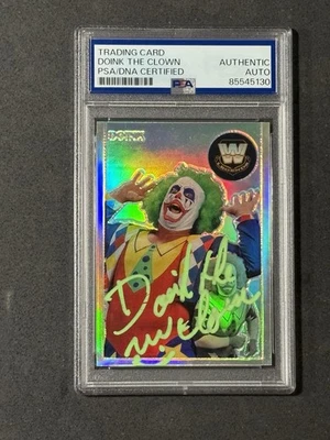 DOINK 2007 TOPPS HERITAGE WWE CHROME REFRACTOR SIGNED AUTOGRAPHED CARD PSA/DNA - Image 1 of 2