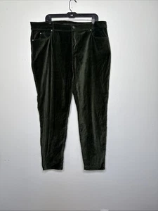 Peruvian Connection ZOE Velveteen Velvet Green Jeans Pants Sz 18 Straight Leg - Picture 1 of 8