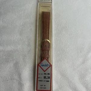 Speidel Lizard Pattern Padded Leather Watch Band Brown 18mm Twist On - Picture 1 of 11