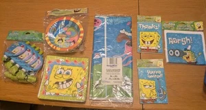 SpongeBob SquarePants Birthday Party Decorations Tablecover Plates Bags Etc - Picture 1 of 10
