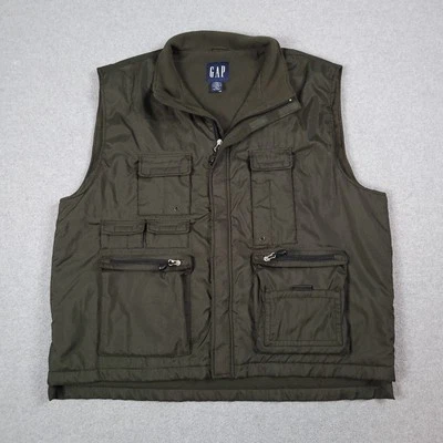 Vintage Gap Vest Men 2XL Green Y2K Safari Utility Cargo Photographer Performance - Image 1 of 4