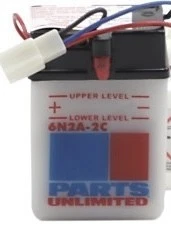 Parts Unlimited 6V Conventional Motorcycle Battery Kit 6N2A-2C 2113-0116 - Imagem 1 de 1