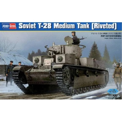 Modellino Char Soviet T-28 Medium Tank (Rivettati) HOBBY BOSS 83853 1/35ème - Immagine 1 di 4