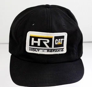 Vintage Tonkin CAT Caterpillar Holt - Refakis Patch Black Trucker Hat USA Made - Picture 1 of 6