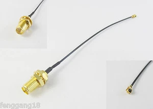 U.FL/IPX to RP-SMA Female Nut Bulkhead Pigtail 1.13 Cable For PCI Wifi Card 10cm - Picture 1 of 2