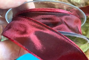 vintage ribbon viscose rayon 1" wire 1yd made in France - Picture 1 of 22