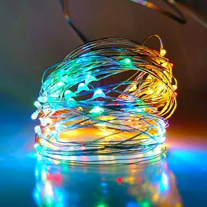 100 Micro 16 Color Changing LED Fairy Lights- 33 Foot With (Battery, RGB Remote) - Picture 1 of 6