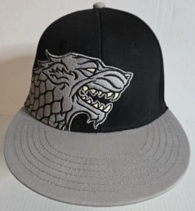 House of Stark - Game of Thrones Official Black/Silver Snapback Adjustable Hat - Picture 1 of 18