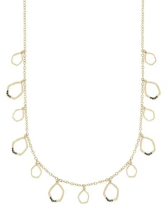 The Sak Womens CZ Open Pendant Long Necklace Gold Metal 28 Inches - Picture 1 of 3