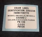 Cd250u ?Color Label? Reproduction Decal
