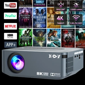 12000 Lumen HD Projector 1080P 5G WiFi Video Home Theater Cinema HDMI USB Beamer - Picture 1 of 36