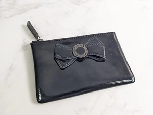 MIMCO Black Leather Pouch Clutch Purse with Bow Small Accessory - Picture 1 of 4