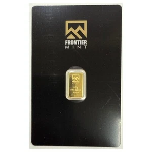 Frontier Mint 1/2 g .9999 Fine Gold Bar 0.5 Half Gram - In Assay Card - Picture 1 of 2
