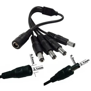 1 zu 4 DC Power Splitter Kabel mit 5,5 x 2,1 mm Stecker für CCTV (PSC4) - Bild 1 von 5