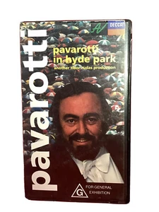Pavarotti In Hyde Park VHS Retro Vintage Video Cassette w Original Brochure - Picture 1 of 6