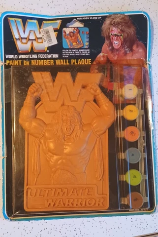 RARE WWF Ultimate Warrior 1991 Paint By Number Wall Plaque USA Cover