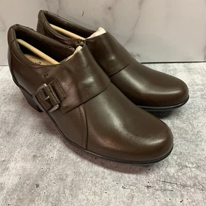 Clarks Genette Vista Somens Size 9 Med Brown Leather Shootie Shoe - Picture 1 of 6