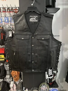 Milwaukee Men’s Side Lace Vest W/ Denim Style Pockets EL5360 - Picture 1 of 5