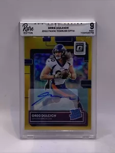 2022 Panini Donruss Optic Greg Dulcich #288 Autograph Auto Gold #1/10 ROOKIE SSP - Picture 1 of 3