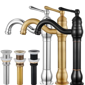 Bathroom Basin Sink Faucet Single Handle Waterfall Vessel Mixer Tap W/Drain - Bild 1 von 24