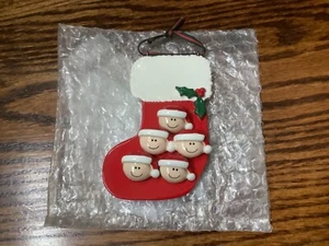 Christbaumschmuck personalisiert Strumpf 5er-köpfige Familie (anpassbar) - Bild 1 von 5