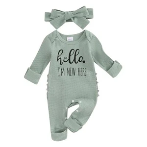 Newborn Infant Baby Girl Fall Outfit Romper Bodysuit Long Sleeves Full Length... - Picture 1 of 9
