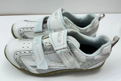 Louis Garneau Womens Spinning Cycling Shoes Aqua Trim Euro 42 US 9.5-10 Clip In - Image 1 of 4