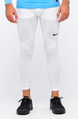 Nike Pro Men's Compression Leggings - White - [838067-100] - Image 1 of 4