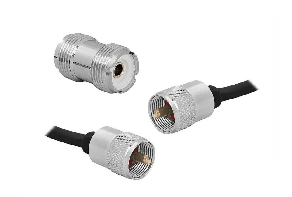 KAMSAT CB Radio Patch Lead Cable RG58 3m Long soldered + Connector Pl-259 UHF BARREL