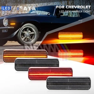 4x LED F&R Bumper Wheel Fender Side Marker Lights For Chevrolet Camaro 1970-1973 - Picture 1 of 10