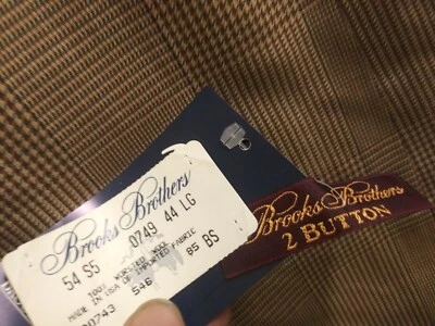 Brooks Brothers NWT Brown Herringbone 100% PURE WOOL 2 button Blazer Sz 44 L - Image 1 of 4