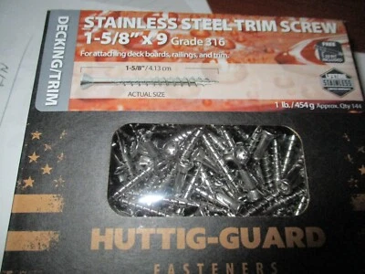 12 boxes #9 x 1-5/8; 316 Stainless Steel Decking Trim Screws Outdoor  3,450 pcs - Image 1 of 2