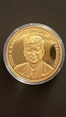 2008 Gold-Layered John F. Kennedy Commemorative Coin (COA) *FREE SHIPPING!! - Image 1 of 3