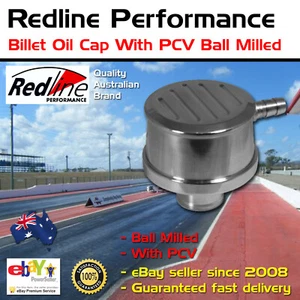 New Redline Billet Oil Cap With PCV Ball Milled - Bild 1 von 1