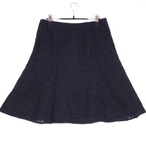 Nicole Miller Womens Flare Skirt Size 6 Black Lace Detail A Line Boho Chic - Picture 1 of 7