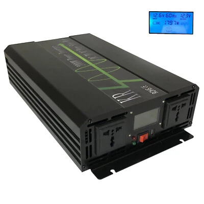 2000W Pure Sine Wave Power Inverter Peak 4000W 12V/24V/48V to 120V/220V LCD USB - Image 1 of 4