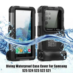 Schwarz Tauchen Wasserdichte Hülle für Samsung S25 S24 S23 S22 S21Ultra FE - Bild 1 von 21