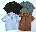 Hollister XS S Baby Tee Polo Ribbed Crop Top Lot TD1-45